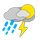 Stevige buien met fors onweer
