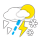 Mix van regen, sneeuw, hagel en onweer